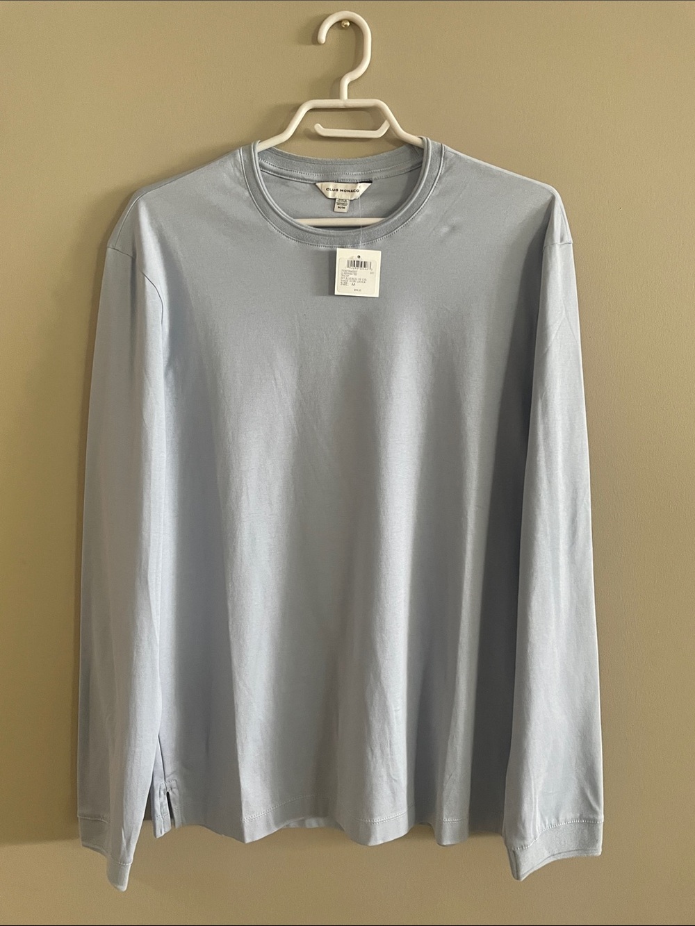 Club Monaco Pale Blue Long Sleeve Crewneck Tee